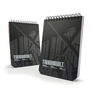 ToughBuilt  2-Piece Large Grid Notebooks, Durable Field Notebooks with Grid Pages, Heavy Cardstock Cover, Water-Resistant Paper, Compact Design for