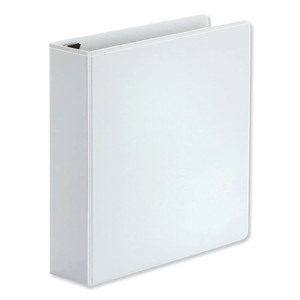 Universal Deluxe Easy-to-Open D-Ring View Binder, 3 Rings, 2" Capacity, 11 X 8.5, White