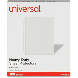 Universal Top-Load Poly Sheet Protectors, Heavy Gauge, Letter Size, Clear, 100/Pack