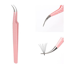 Eyelash Extension Tweezers FADLASH Volume Lash Tweezers Precision Curved Tip Lash Extension Tweezers Isolation & Volume Techniques Professional Appli