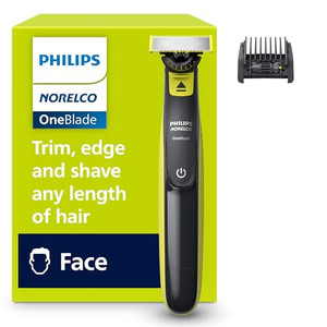 Norelco Philips OneBlade 360 Hybrid Face, Electric Beard Trimmer and Shaver, with 360 Blade Technology, 1x 360 Blade for Face, 5in1 Adjustable Comb,