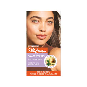 Sally Hansen Wax Kit Wax Strips for Face & Bikini| Vegan, Dermatologist Tested, Long-Lasting Smooth Skin | 20 Count