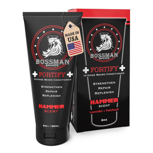 Bossman Fortify Intense Beard Conditioner for Men (Hammer Scent)  Moisturizes, Replenishes & Protects with Natural Ingredients  Thicker Formula, Ma