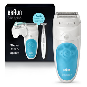 Braun Epilator Silk-épil 5 5-810, Hair Removal Device, Epilator for Women, Shaver & Bikini Trimmer, Cordless, Rechargeable, Wet & Dry, Holiday Gifts