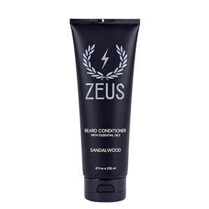 ZEUS Beard Conditioner Wash, Cleansing & Moisturizing Beard Wash with Green Tea & Natural Ingredients to Soften Beard  8 oz. (Made in USA) Sandalwoo