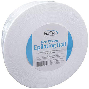ForPro Non-Woven Epilating Roll for Body and Facial Hair Removal, Tear-Resistant, Lint-Free, 3 x 100 Yards, White