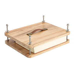 FUXAFU Wooden Book Press - 14.7x11.4 Large Craft Press with Comfort Grip Handle & Non-Slip Round Foot Pads, Ideal for Bookbinding, Scrapbooking, and