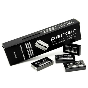 Parker 100?Count Double Edge Safety Razor Blades  Premium Platinum?Tungsten?Chromium Coated Stainless Steel for Smooth, Long?Lasting Shaves  Fits A