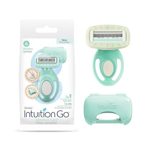 Schick Intuition Go Disposable Razor for Sensitive Skin, 1ct, Razors Sensitive Skin, Womens Disposable Razors with Organic Aloe, Travel Razor | Stoc