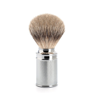 MUHLE Traditional Silvertip Badger Shaving Brush | Chrome Plated Stainless Steel Handle | Luxury Shave Accessory for Men