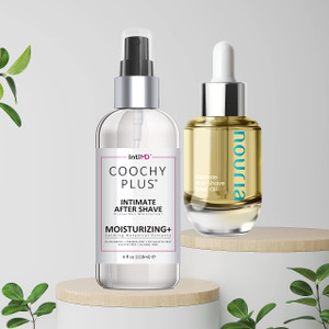 IntiMD Coochy Plus Intimate After Shave Protection Mist + Pre-Shave Elixir Moisturizer Oil Kit - HydroLock & Moisturizing Plus Continuous Hydration R