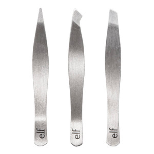 e.l.f. Tweezer Trio Kit, Three Mini Eyebrow Tweezers For Shaping, Defining & Grooming Brows, Great For Touchups On The Go, Vegan & Cruelty-Free