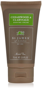 St. James of London Cedarwood & Clarysage Shave Cream Tube, 2.6oz