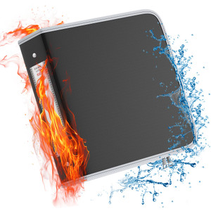 3 Ring Binder 3 Inch,Fireproof Round Ring Binder with Zipper,Holds 675 Sheets for 8.5"x11",Non-Stick,PVC-Free,Pen Holder, for Home School Office (Bla