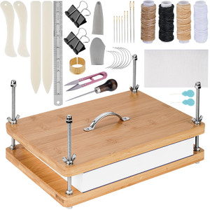 NiHome 35 PCS Book Press Binding Kit for Notebooks, Lesson Plans, Document Organization - Compact Bamboo Bookbinding Tools, Book Binding Supplies wit