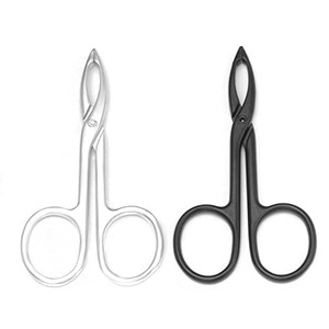 Motanar 2 Pieces Tweezers Scissor Handle Straight Tip Scissor Shaped Eyebrows Tweezers for Hair Plucker Remover Facial Hair Eyebrows Care (Silver and