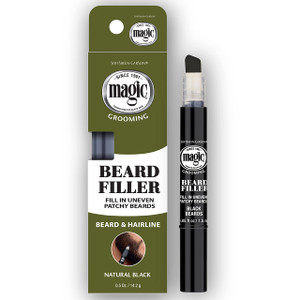 SoftSheen-Carson Magic Grooming Beard Filler Pencil Brush for Men, Waterproof, Fill in Patchy Beard & Cover Greys, Natural Black Shade, Black, 0.05 F