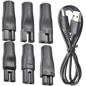 7 PCS Power Cord 5V Replacement Charger USB Adapter Suitable for Electric Hair Clippers, Beard Trimmers, Shavers, Beauty Instruments, Desk Lamps, Pur