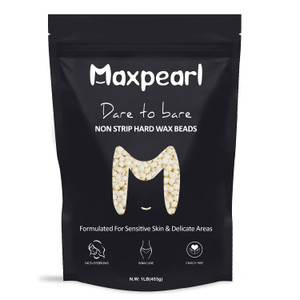 Maxpearl Wax Beads for Facial Hair Removal, 1LB Hypoallergenic Hard Wax Beans with Natural Ingredients for Sensitive Skin, Eyebrows, Upper Lip, Chin,