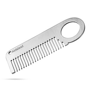 Airisland Stainless Steel Keychain Comb Small Pocket Comb Mini Anti-static Beard Mustache Comb 3.15 inches