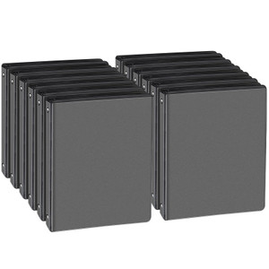 CIXILDTS 0.5-inch Round Ring Binder, Durable 1/2" 3 Ring Binder Fit Letter Size Paper, Presentation View Binders, Black,12-Pack