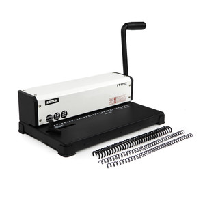 Rayson PT1202 Coil Binding Machine, 3:1 Pitch, 32 Hole Punch for Spiral & Click Binding Spines, Metal Spiral Binder Hole Punch, Punches 12 Sheets at