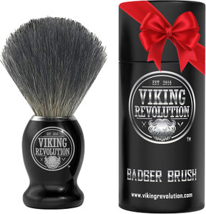 Viking Revolution Badger Hair Shaving Brush- Shave Brush for Wet Shave Using Shaving Cream & Soap- Best Shave of Your Life for Safety Razor, Double E