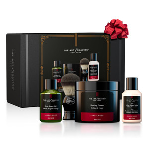 The Art of Shaving Sandalwood Shaving Kit for Men - The Perfect Gift for The Perfect Shave with Shaving Cream, Shaving Brush, After Shave Balm, & Pre