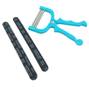 GARASANI Portable Fine Hair Removal Face Hair Threading Beauty Epilator Tool Tongs 1Pcs and Nail Files 2Pcs (Assorted Colors)