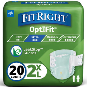 Medline FITULTRAXXLZ FitRight Ultra Briefs, XX-Large (Pack of 20)