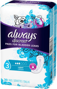Always Discreet Ultra Thin Incontinence Liners, Regular Length 30 ea ( Pack of 3)