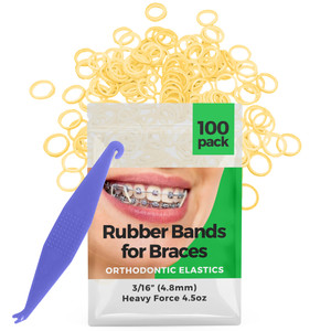 Orthodontic Rubber Bands for Braces - Premium Quality Elastic Teeth Rubber Bands for Braces, Fix Tooth Gaps, Dreadlocks, Includes Free Elastic Placer