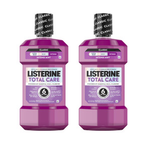 Listerine Total Care Anticavity Fluoride Mouthwash, 6-in-1 Rinse Helps Kill 99% of Bad Breath Germs, Prevents Cavities, Strengthens Teeth, Bad Breath
