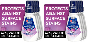 Crest 3D White Glamorous White Alcohol Free Multi-Care Whitening Mouthwash, Hydrogen Peroxide Mouthwash, Arctic Mint, 16 fl oz (473 mL) - Pack of 4,