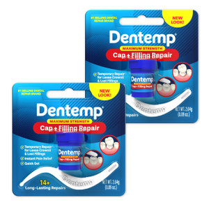 Dentemp Maximum Strength Loose Cap and Lost Filling Repair - Dental Repair Kit for Instant Pain Relief (Pack of 2)