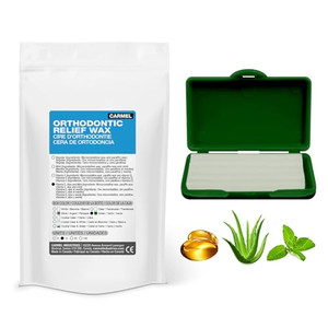 Carmel Orthodontic Wax with Vitamin E, Aloe Vera & Mint, Pack of 12, Relief Wax for Braces