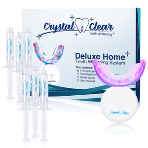 Crystal Clear Teeth Whitening Kit, 35% Carbamide Peroxide Teeth Whitening Gel with Rechargeable LED Light, Dentists Recommended