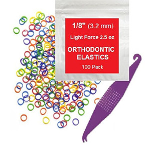 Orthodontic Rubber Bands for Braces - Premium Quality Elastic Teeth Rubber Bands for Braces, Fix Tooth Gaps, Dreadlocks, Includes Free Elastic Placer