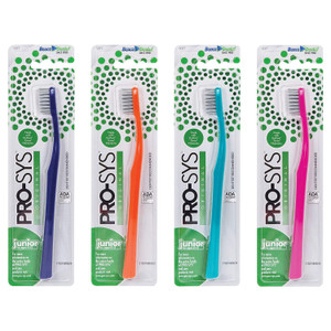 PRO-SYS® Kids Toothbrush (Colorful 4-Pack) - Made with Soft Dupont® bristles (Ages 8-12)