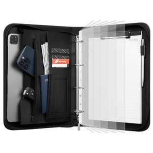 DUGRAFT Leather Portfolio Binder, Padfolio, Resume Portfolio Folder for Men & Women, Personalized Business Portfolio Organizer for Documents, Phone,