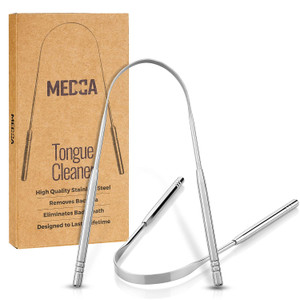 Tongue Scrapers - Pack of 2 - Stainless Steel Tongue Cleaners Brush for Help Getting Rid of Bad Breath & Bacteria - Food Scraper to Keeps Mouth & Tee