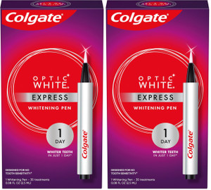 Colgate Optic White Express Teeth Whitening Pen with 35 Treatments, Enamel Safe, Designed for No Tooth Sensitivity, 0.08 oz