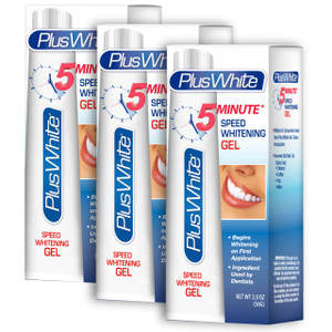 Plus White Speed Whitening Gel - Works in 5 Minutes - Professional Teeth Whitening w/Dentist Approved Ingredient (Pack of 3)