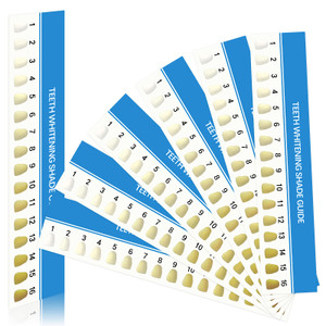 50 Pieces Teeth Shade Guide Teeth Whitening Shade Chart Tooth Bleaching Guide Porcelain Dental Teeth Color Cards Dental Equipment for Dentist or Hous