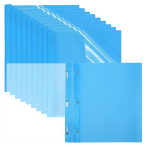 PATIKIL Plastic Report Covers with Prong, 10 Pcs 80 Sheet Clear Front Presentation Binders with 3 Metal Prong Fasteners Report Folder for Resume Docu
