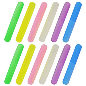 12PCS Plastic Toothbrush Case Six Colors Portable Dust-proof Toothbrush Cases Toothbrushes Holder for Daily and Travel Use (12)