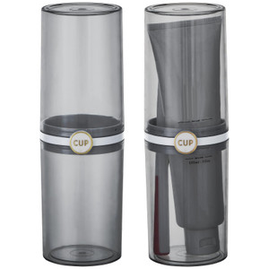 Yeeco Transparent Black Toothbrush Travel Case 2 Packs, Plastic Holder, 7.9"2.1"1.2" Portable for Traveling