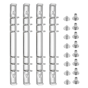 PATIKIL 6 Holes Ring Binder, A5 Notebook 20mm Book Binding Kits Planner Maker Binder Ring Clip Mechanisms with Screw for Journal Bill Paper, Silver,