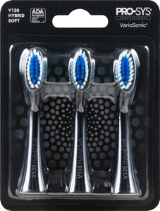 PRO-SYS White VarioSonic® Electric Toothbrush Replacement Head (V130 Hybrid Soft), Burst Brush Head, Pack of 3