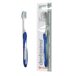 dentissimo Swiss BIODENT Premium Oral Care Sensitive Soft Toothbrush for Gentle Cleansing, Assorted Color, Pack of 1